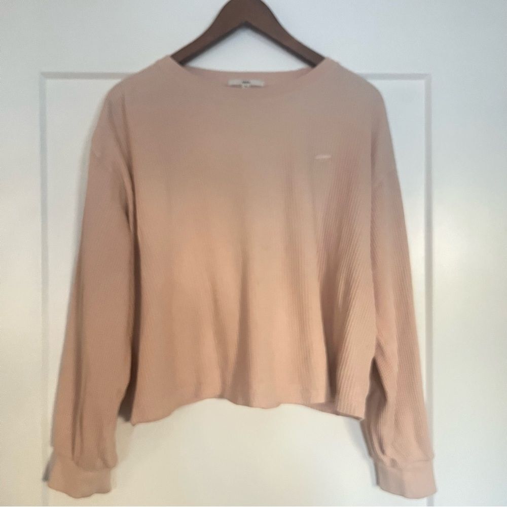 Vans Women's Waffle-Knit Blush Pink Oversized Sweatshirt - Size S
